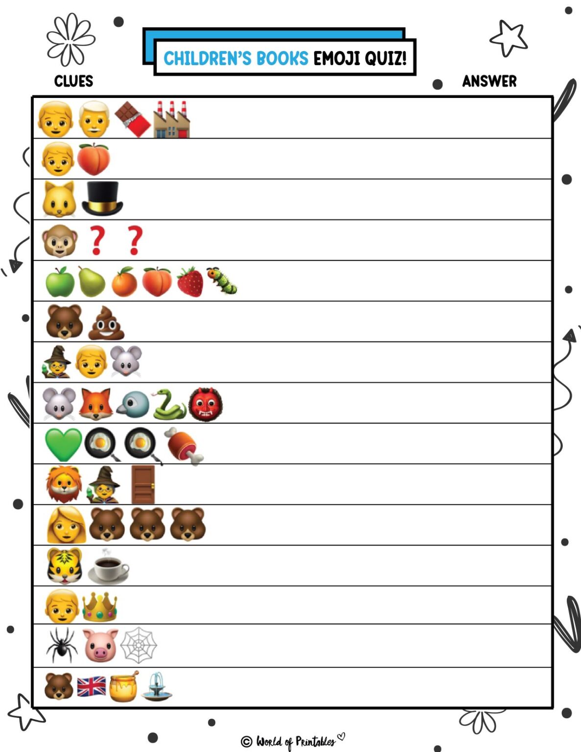 Printable Emoji Quiz With Answers - World of Printables