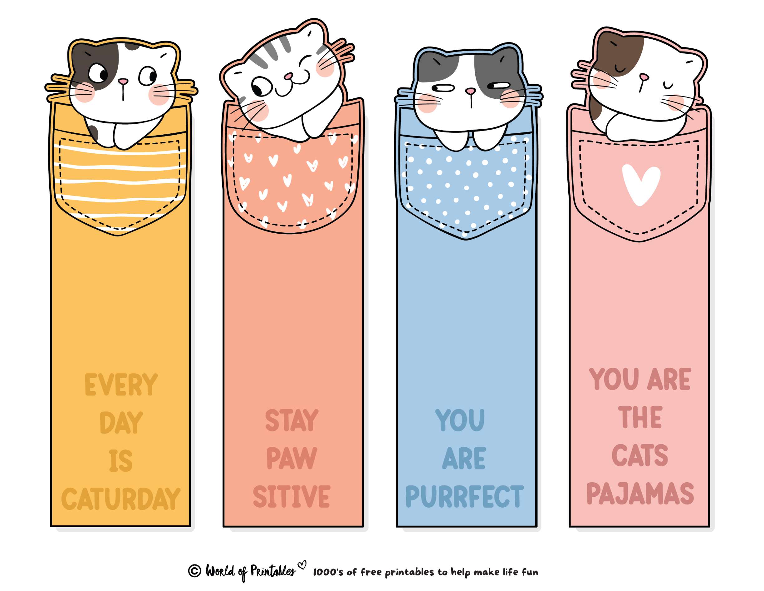 Cute Bookmarks 80 Cute Printable Bookmarks World of Printables