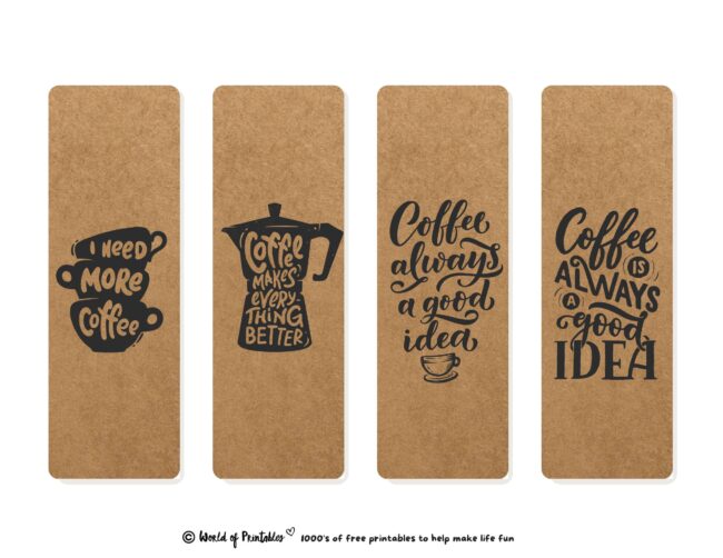 Cute Coffee Bookmark Quotes