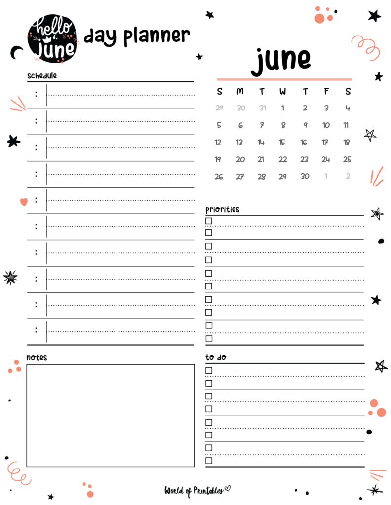 Cute June 2022 Daily Planner