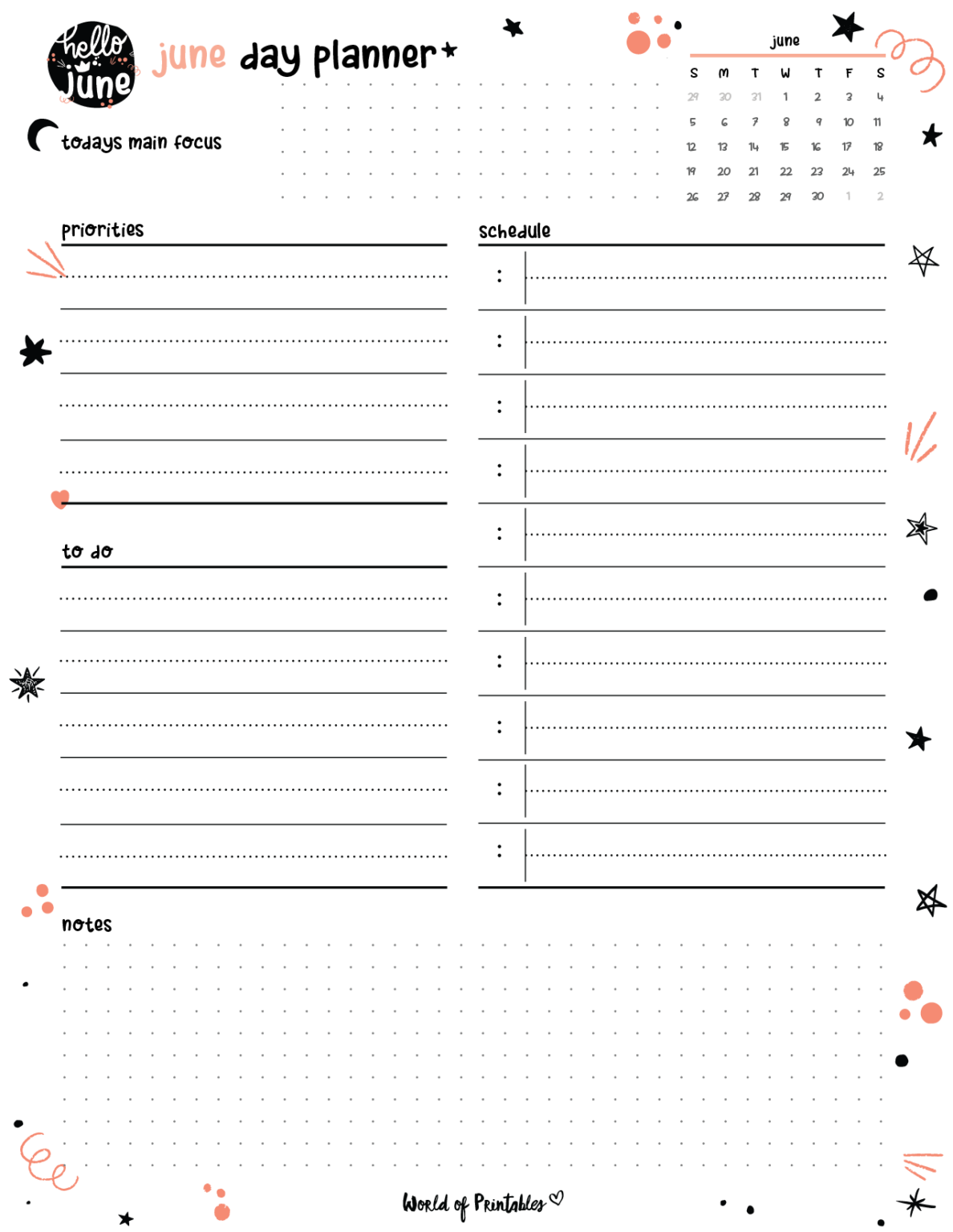 June 2022 Planner Set Free Calendar & Planner Printables World of