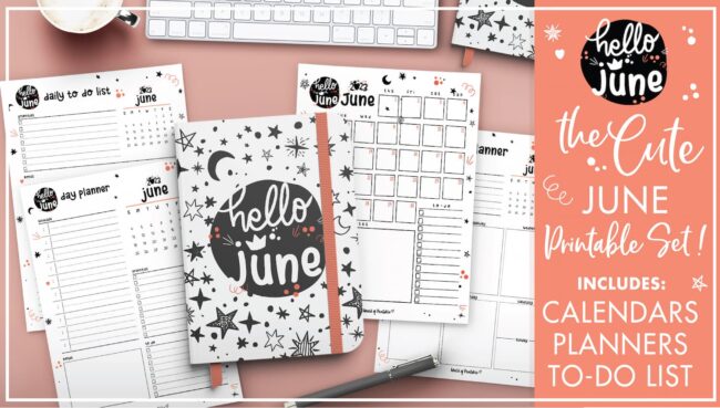 Cute June Calendar and Planners