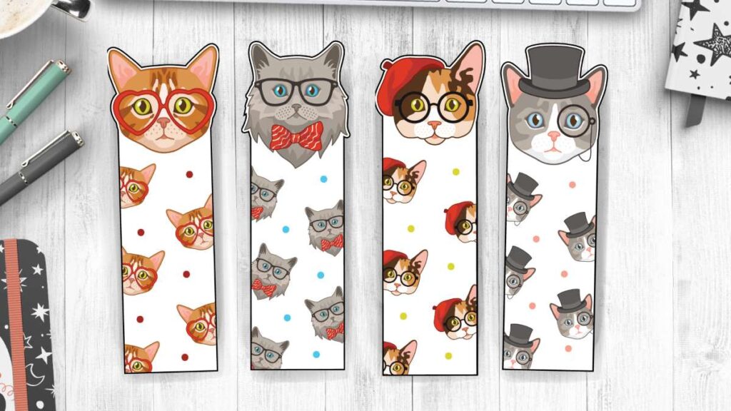 Example of Cat Bookmarks Printable