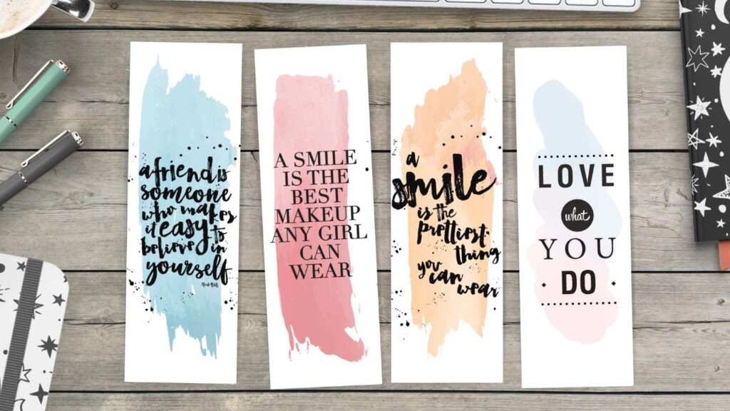 Example of Inspirational Watercolor Bookmarks