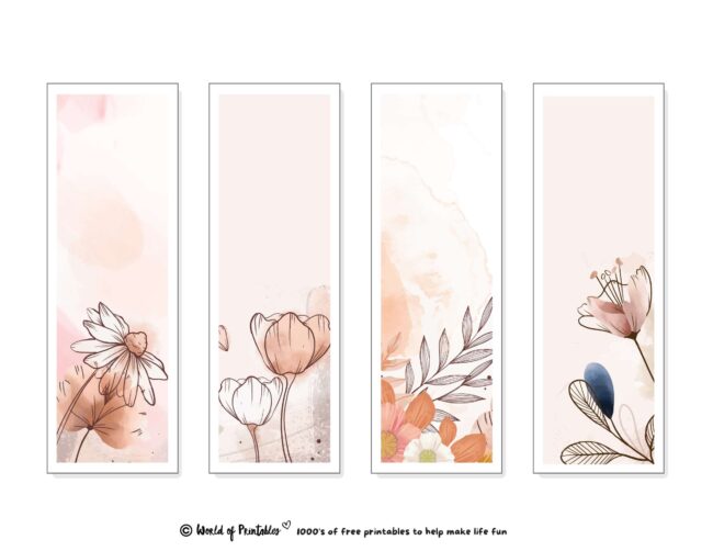 Floral Watercolor Bookmarks