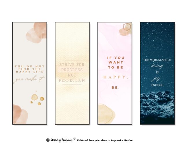 Happiness Bookmark Quotes