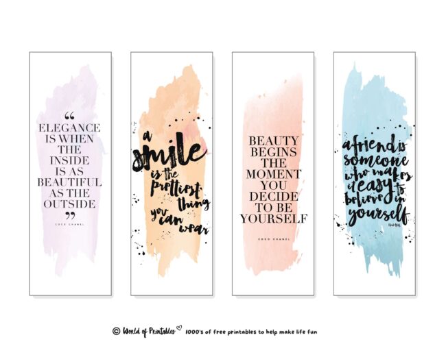 Inspirational Watercolor Bookmarks