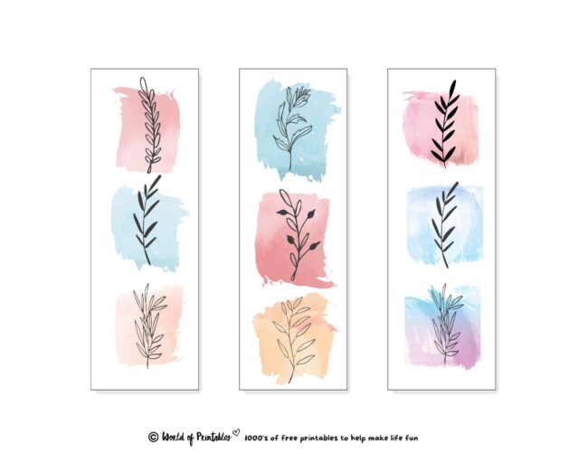 Pastel Floral Watercolor Bookmarks