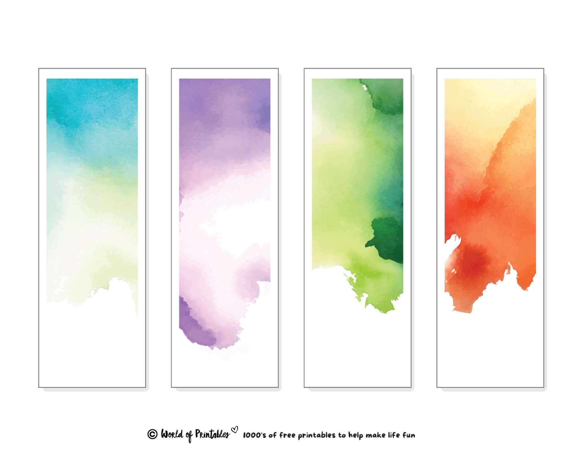 Watercolor bookmarks 120 ideas to print for free world of printables