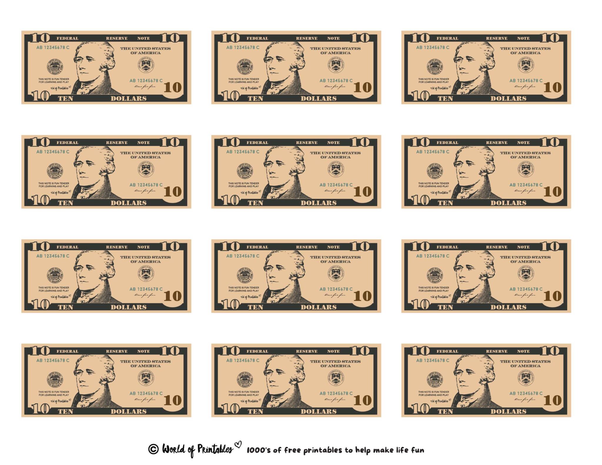 Printable Play Money - Play &amp; Learn! - World of Printables