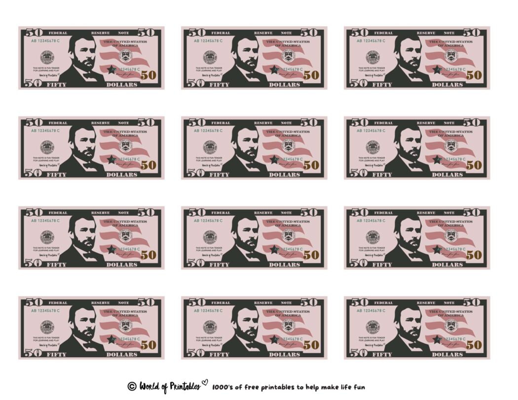 Printable Play Money - Play & Learn! - World of Printables