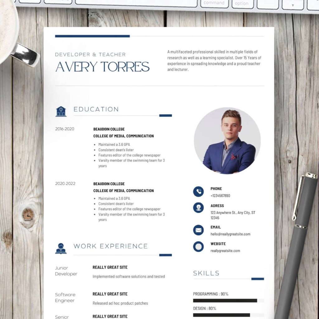 White Minimalist And Modern Professional Resume Template
