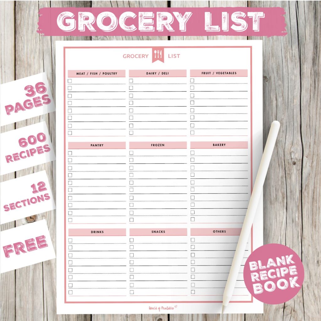 Blank Recipe Book Template Printable KDP Graphic by Hrafart