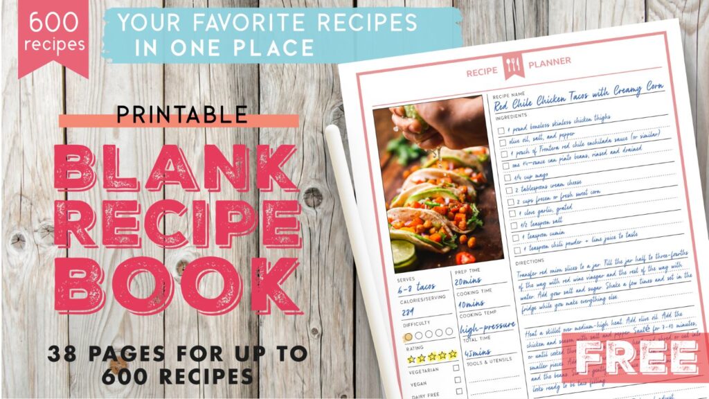 Custom Recipe Book With Photo Spaces - Hardcover Blank Cookbook For Your Family Recipes