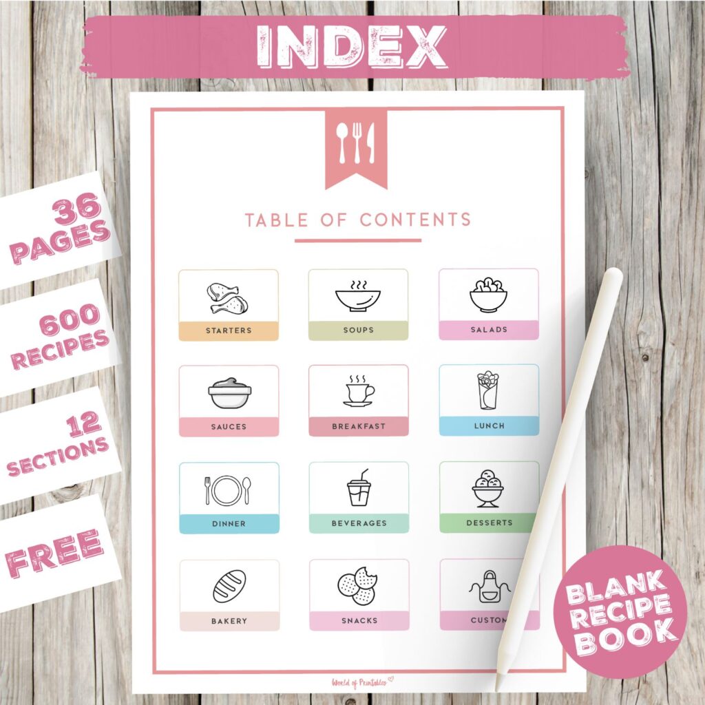 Blank Recipe Book Template Printable KDP Graphic by Hrafart