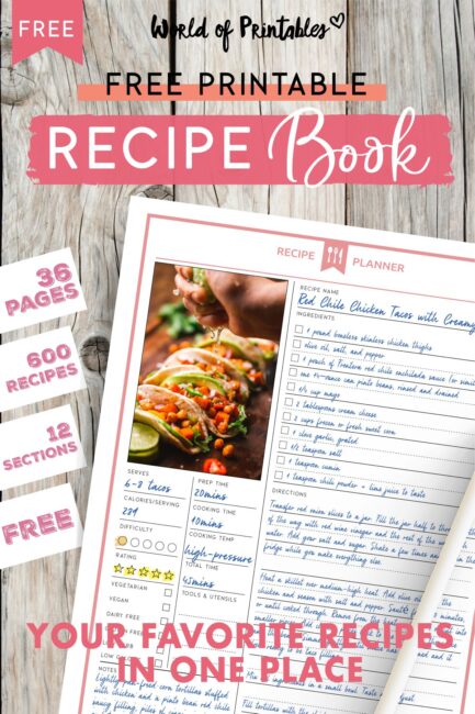 GoGirl Recipe Book ‚Äì Blank Cookbook to Write In Your Own Recipes ‚Äì  Empty