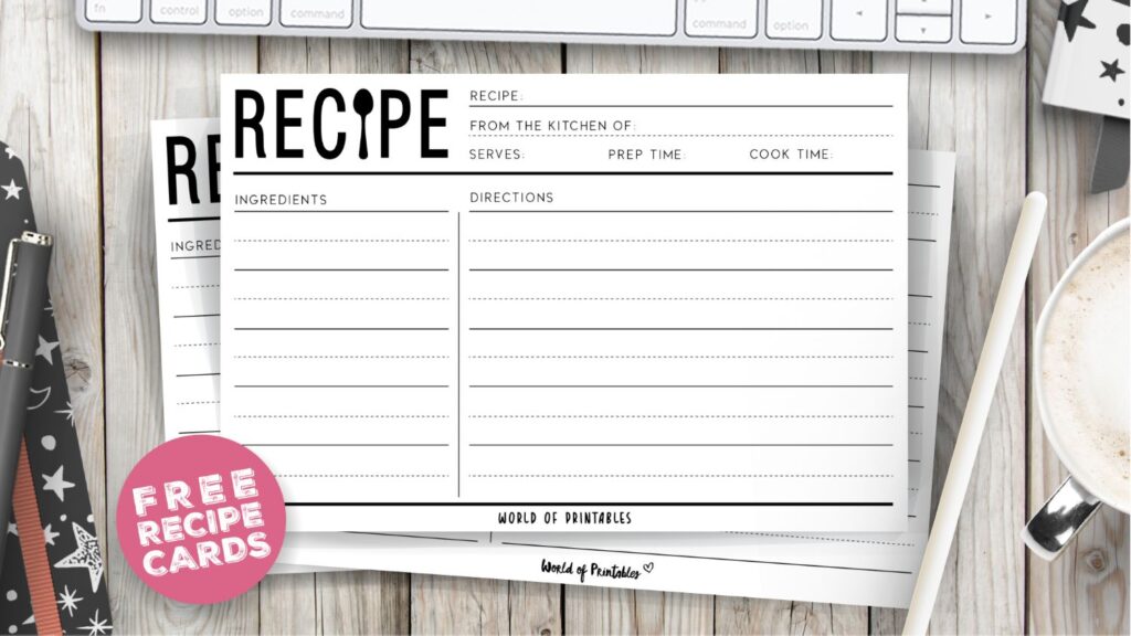 Blank Recipe Cards