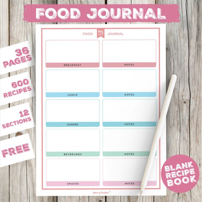 Blank Recipe Book Template Printable KDP Graphic by Hrafart