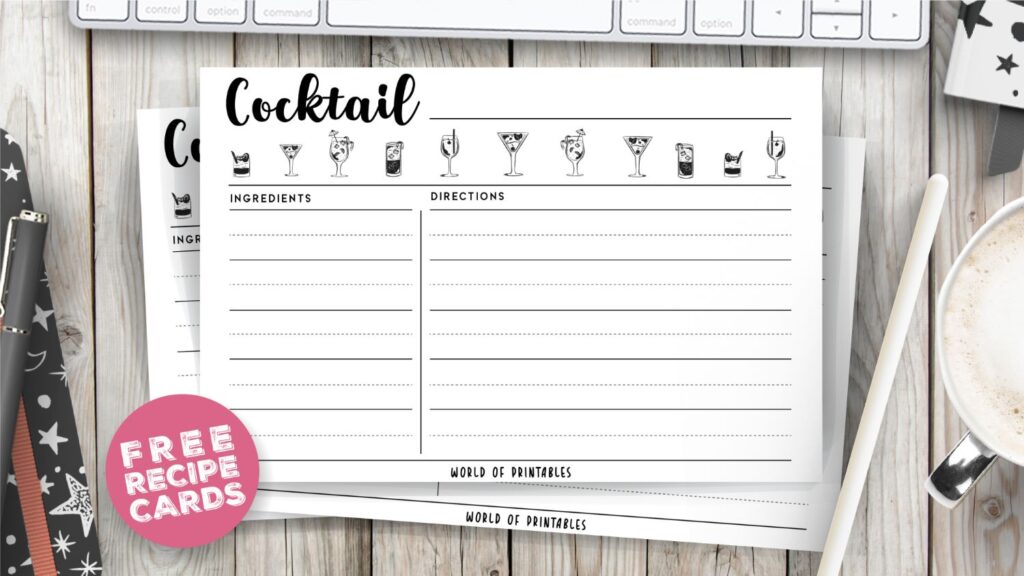 Cocktail Recipe Cards