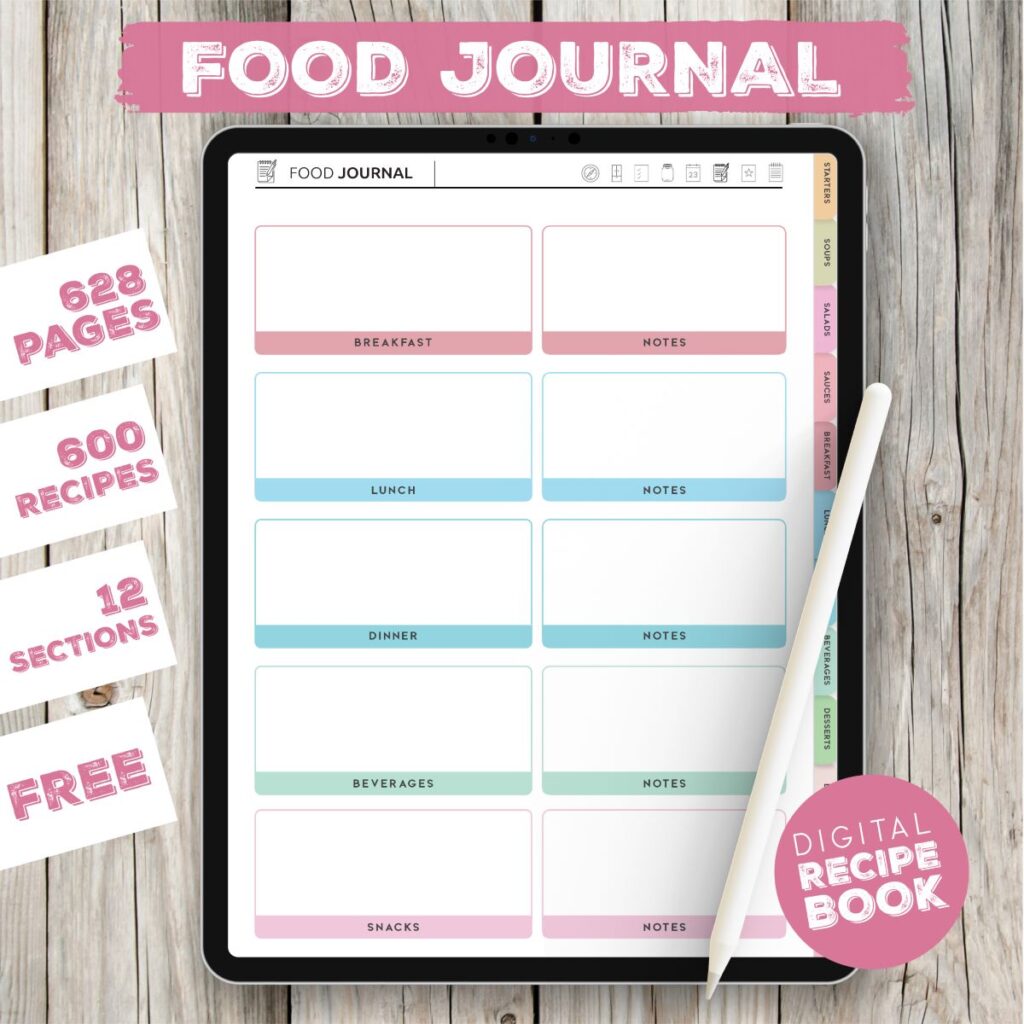 Digital Recipe Book Food Journal