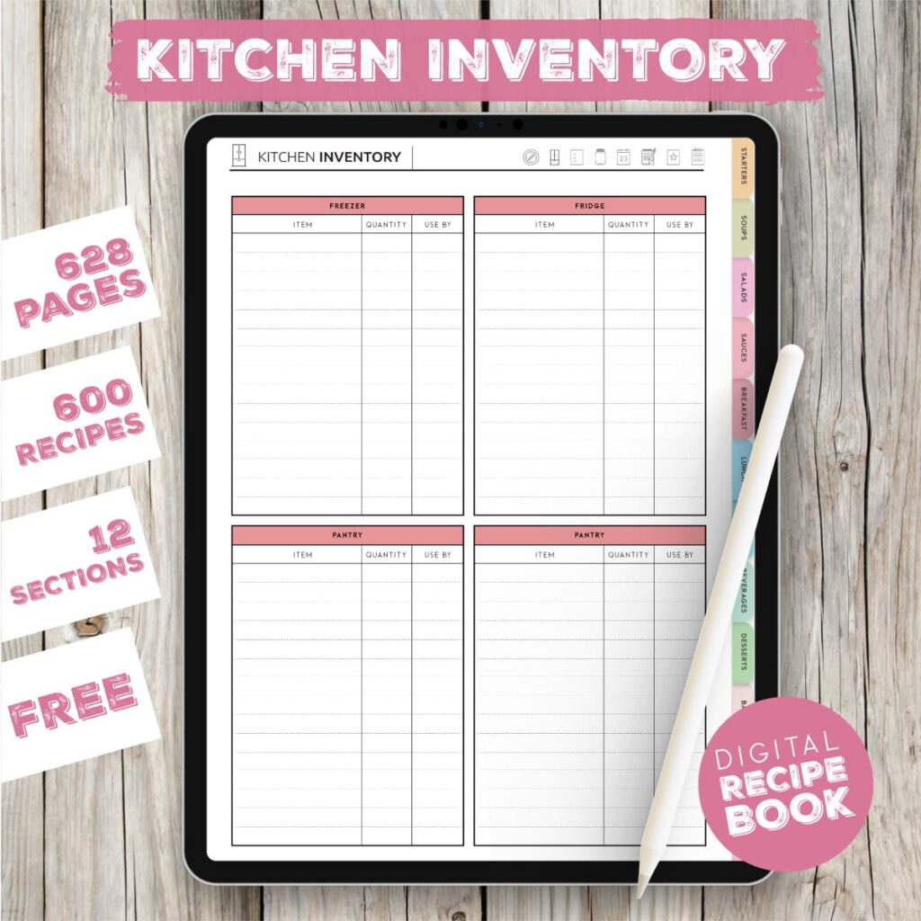 Digital Recipe Book Kitchen Inventory