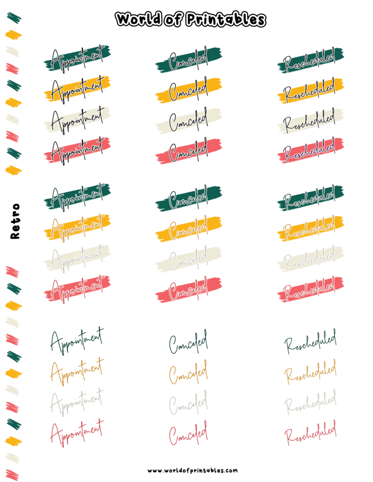 Appointment Stickers Free For Printable Digital Planners World Of 