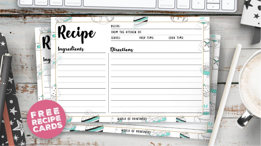 Free Cute Recipe Cards