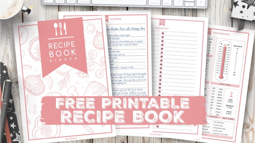 DIY Recipe Book Printable Binder Pages