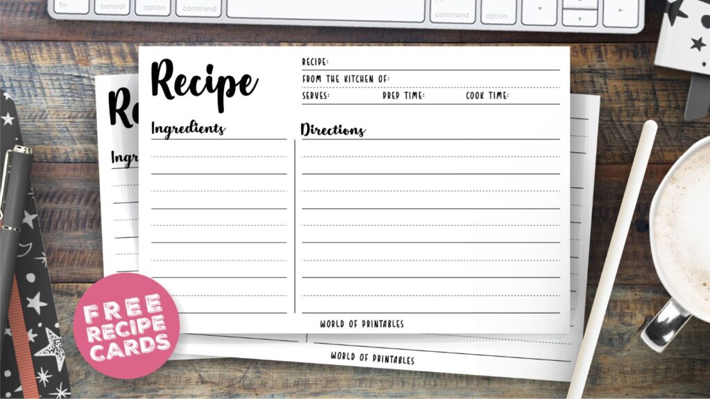 Free Recipe Card Template