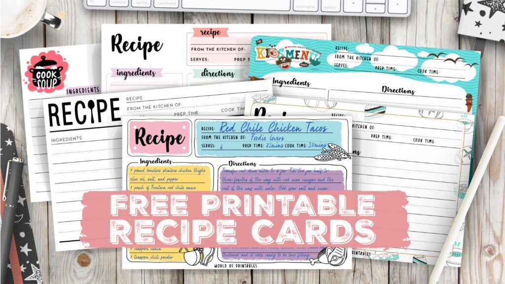 EDITABLE Recipe Card Template, Recipe Template, Recipe Cards