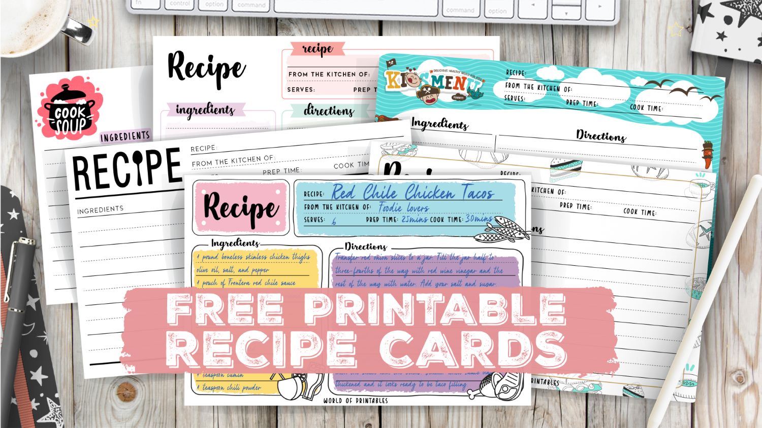 Best recipe files with dividers, flashcards, conversion charts and