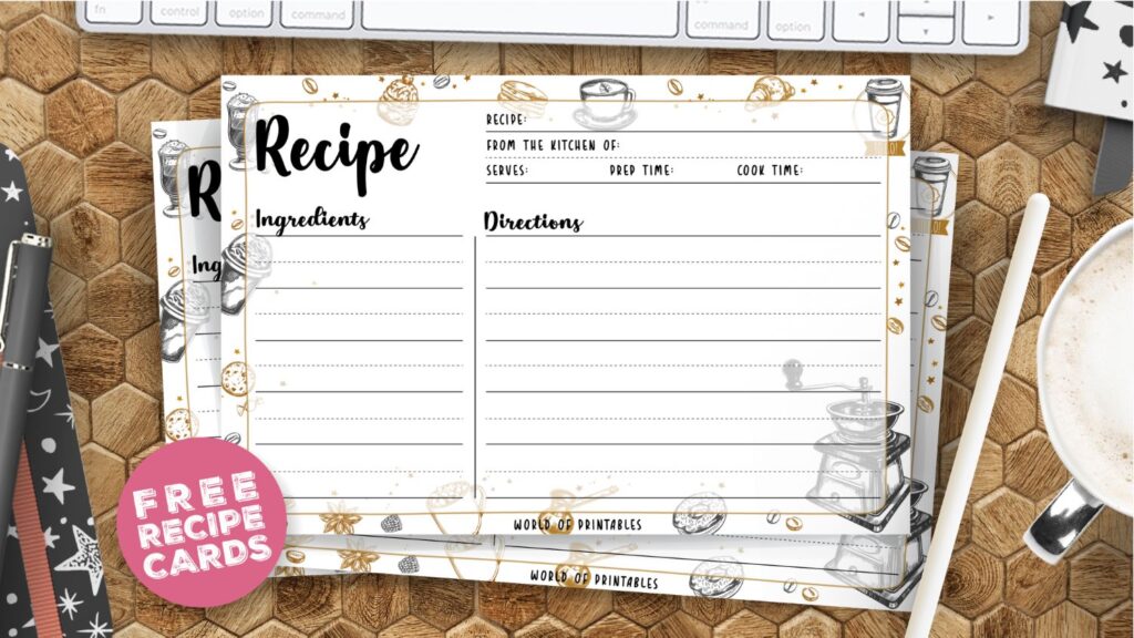 Printable Drinks Recipe Cards