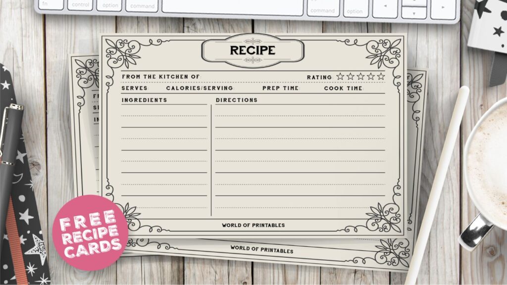 Printable Vintage Recipe Card