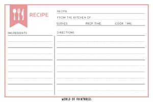 Recipe Cards - 50 Styles To Print For Free - World of Printables