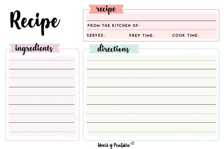 Recipe Cards 50 Styles To Print For Free World of Printables