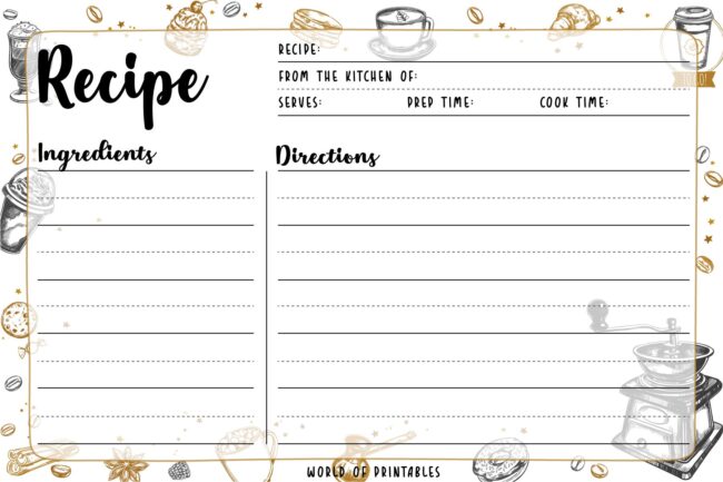 Recipe Cards - 50 Styles To Print For Free - World of Printables