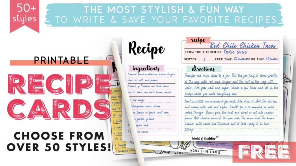 Recipe Cards 4x6