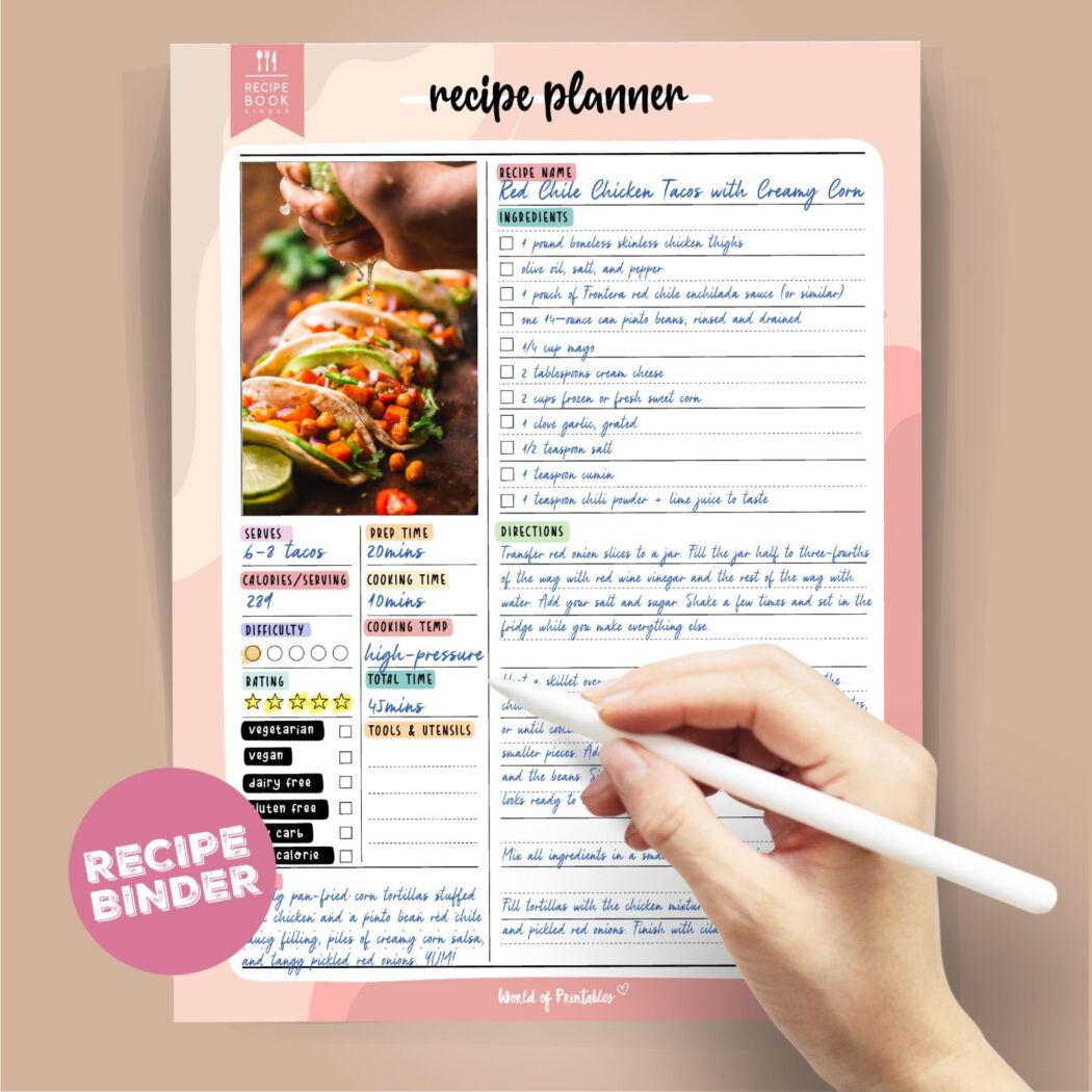 Recipe Binder Organize Your Favorite Recipes For Free
