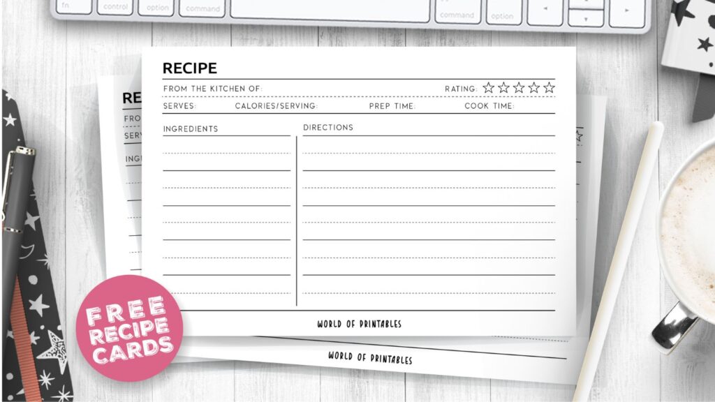 Standard Recipe Card