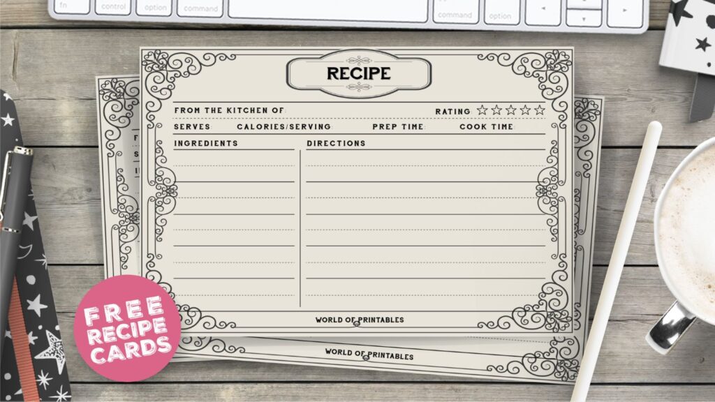 vintage recipe template