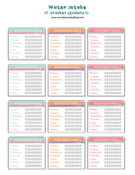 Water Tracker Stickers - Free Printable and Digital Planner Stickers