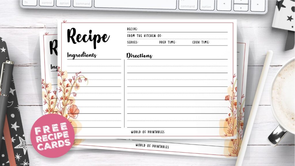 autumn recipe cards