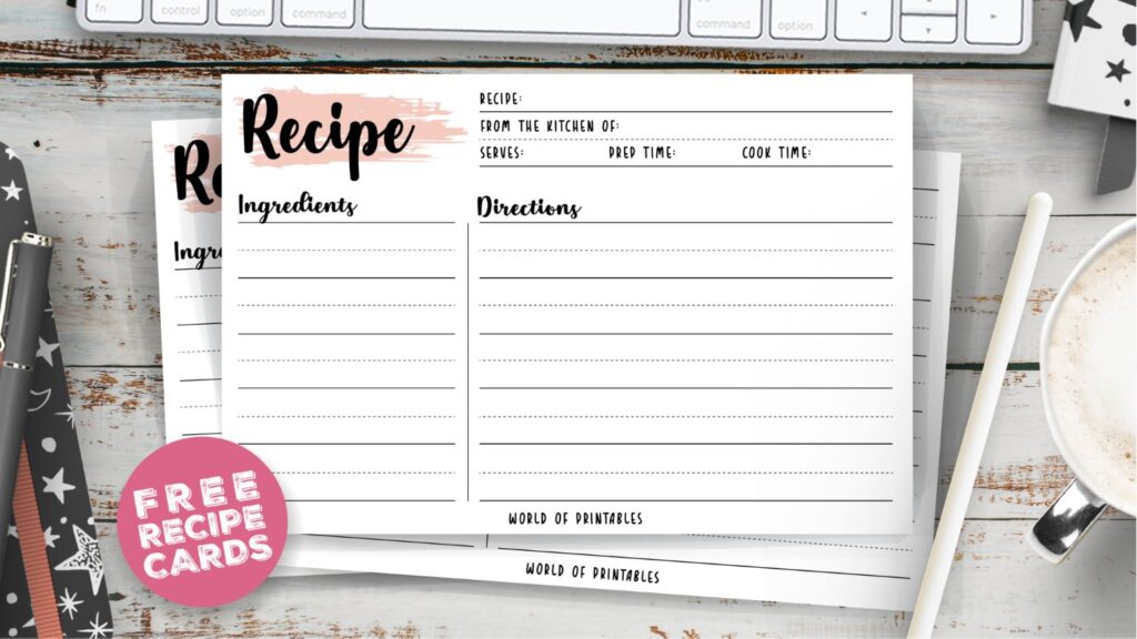 handwritten recipe cards