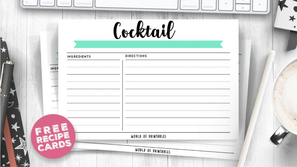 printable cocktail recipe cards