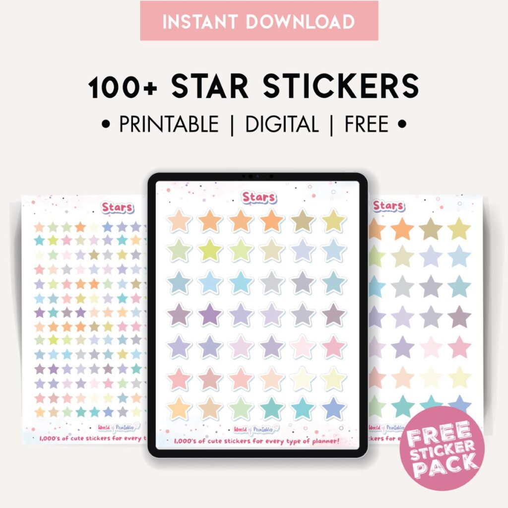 100 Colorful Star Stickers