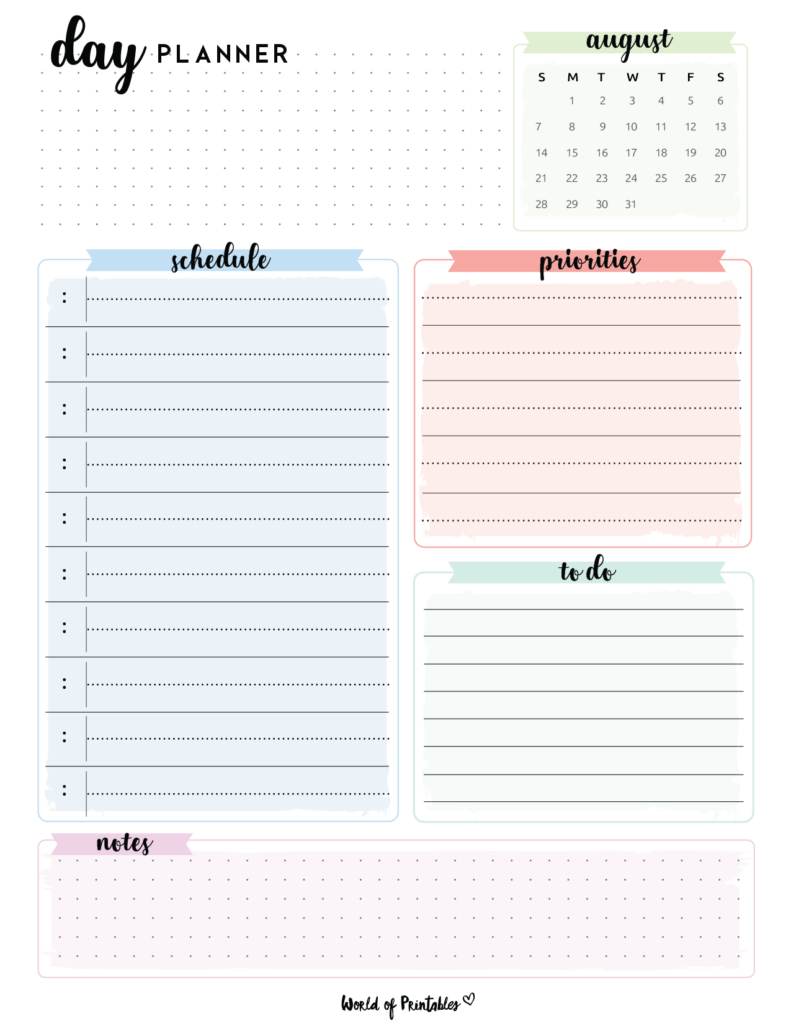 Aesthetic August 2022 Daily Planner