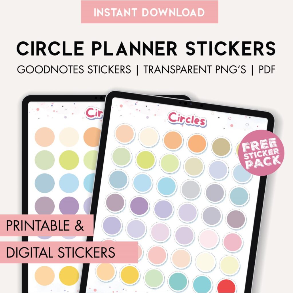 Circle Digital Planner Stickers