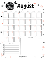 Free Cute August Calendar &amp; Planner Set