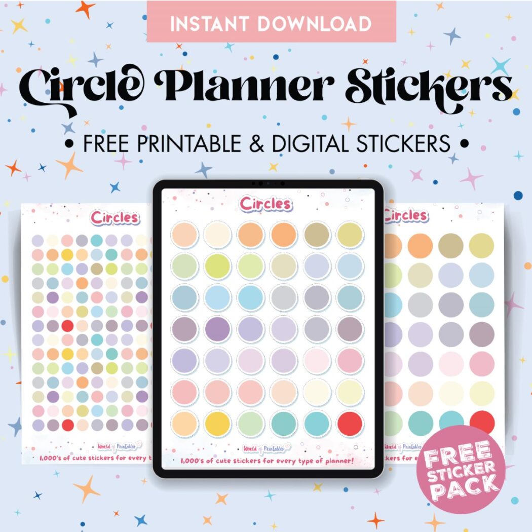 Circle Planner Stickers Free Printable Digital Stickers World of Circle Planner Stickers Free Printable Digital Stickers World of