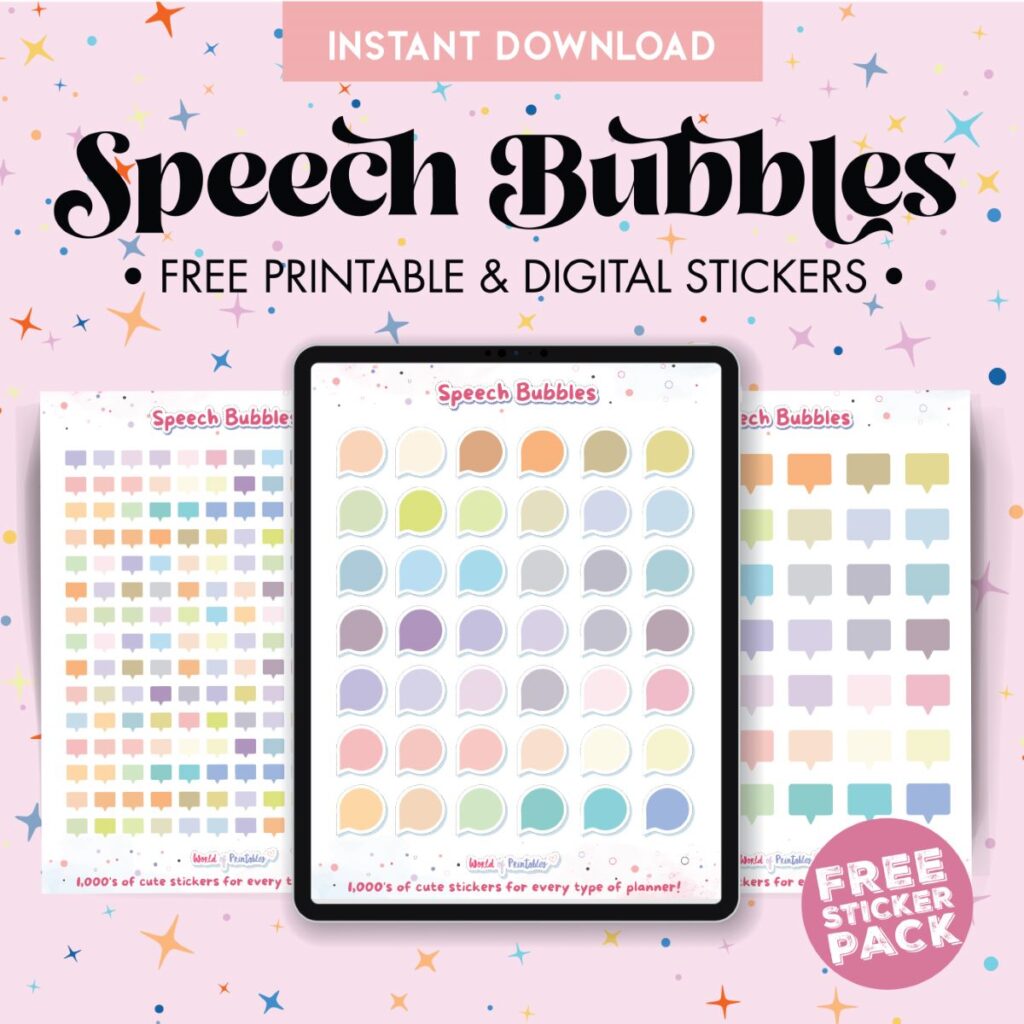 Speech Bubble FREE Printable Stickers for Bullet Journal